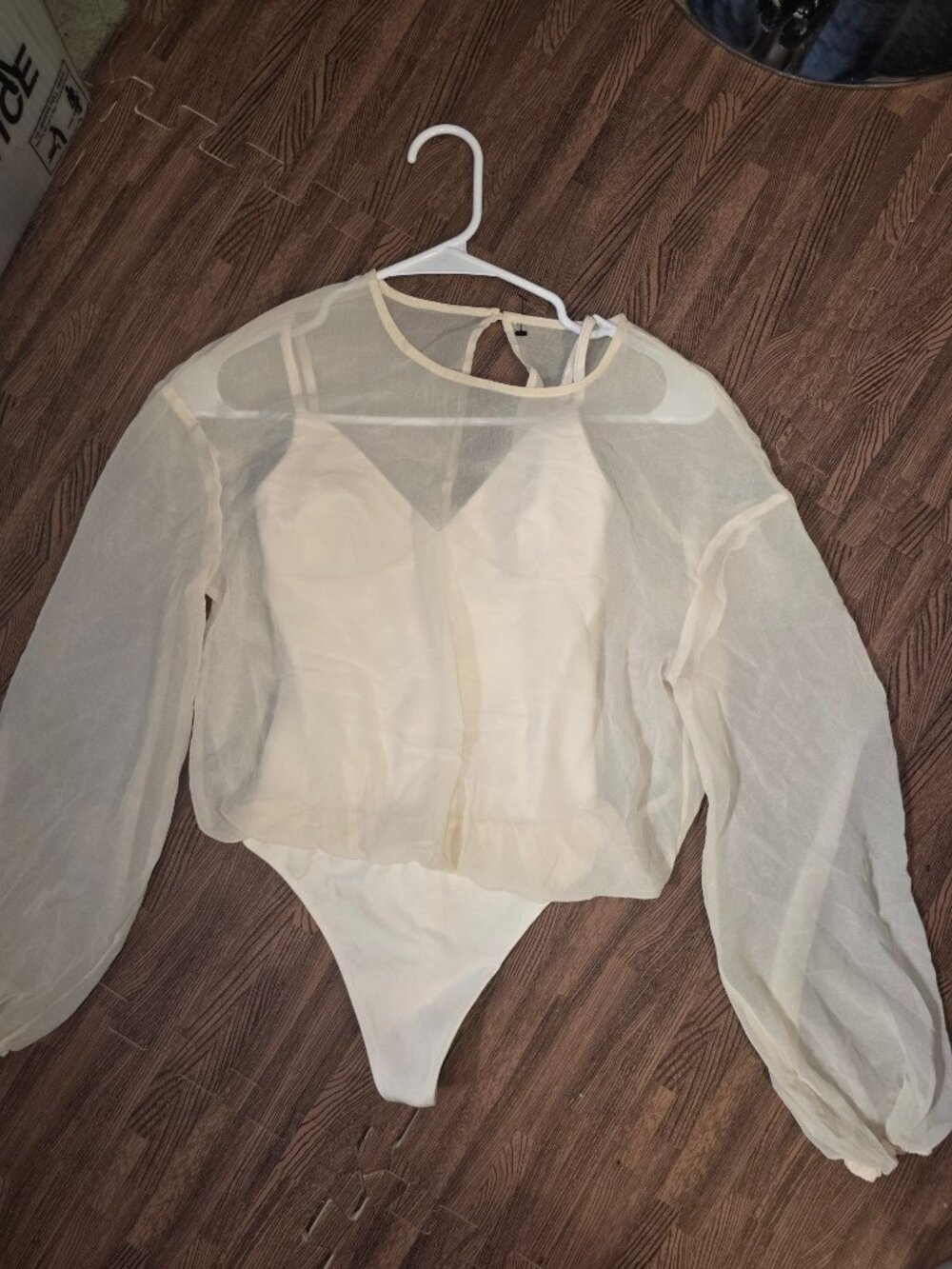 Sheer Long-Sleeve Bodysuit In Ivory By Wilfred XXS